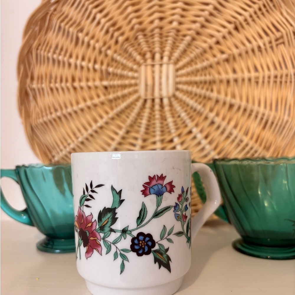 Vintage Floral Ceramic Mug
